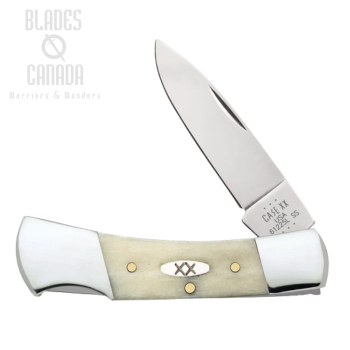 Case Lockback Folding Knife, Stainless, Natural Bone Smooth, 13314